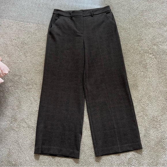 Simply Vera Vera Wang Brown Plaid Wide Leg Trousers - Picture 2 of 7